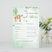 Bébé prédictions et conseils carte de Baby shower  (Debout devant)