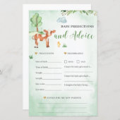 Bébé prédictions et conseils carte de Baby shower  (Devant / Derrière)