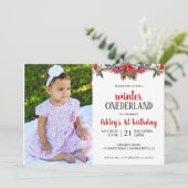 Bébé premier anniversaire Invitation d'hiver ONE d (Debout devant)