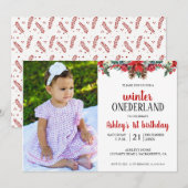 Bébé premier anniversaire Invitation d'hiver ONE d (Devant / Derrière)