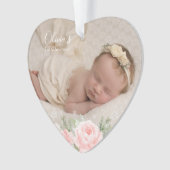 Bébé premier coeur floral de Noël (devant)