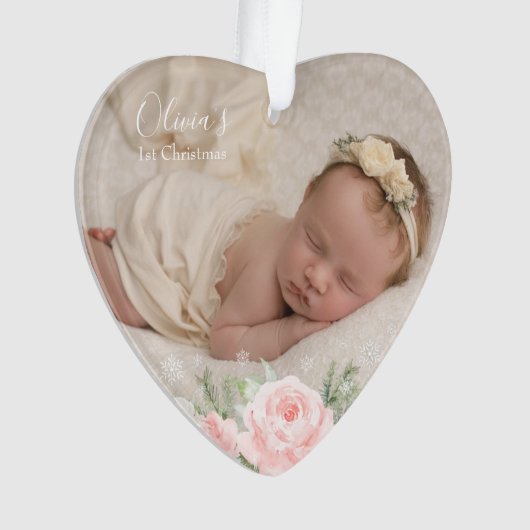 Bébé premier coeur floral de Noël (devant)