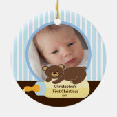 Bébé Premier Noël Ornement photo Ours (Dos)