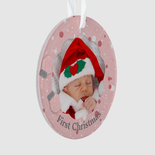 Bébé Premier Noël Pink Mittens (devant)