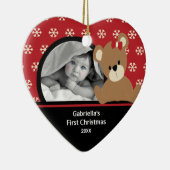 Bébé premier ornement photo de Noël Teddy ours (Droite)