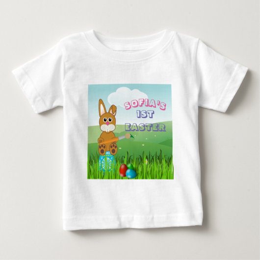 Bébé Premier T-shirt OEufs de peinture de Pâques pour b (Devant)