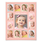 Bébé première année Blush Keepsaké photo Collage (Devant)