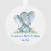 Bébé Première aquarelle de Noël Blue Elephant (dos)