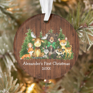 Bébé Première forêt de Noël Animaux Bois Bois