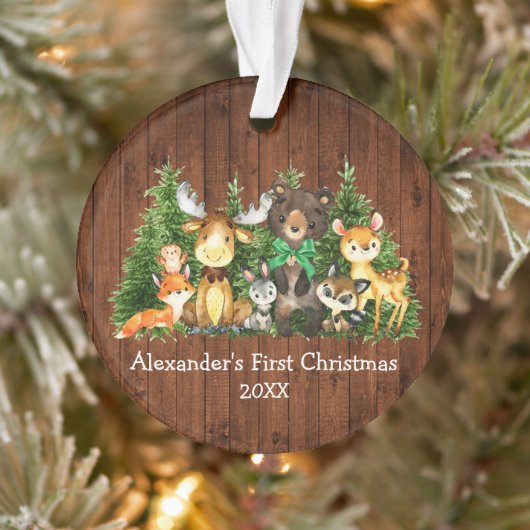 Bébé Première forêt de Noël Animaux Bois Bois Gree (Arbre)