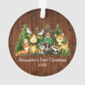 Bébé Première forêt de Noël Animaux Bois Bois Gree (dos)