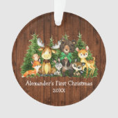 Bébé Première forêt de Noël Animaux Bois Bois Gree (devant)