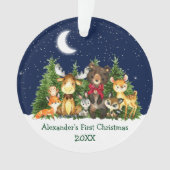 Bébé Première forêt de Noël Animaux Bow rouge (devant)