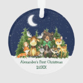 Bébé Première forêt de Noël Animaux Bow vert (dos)