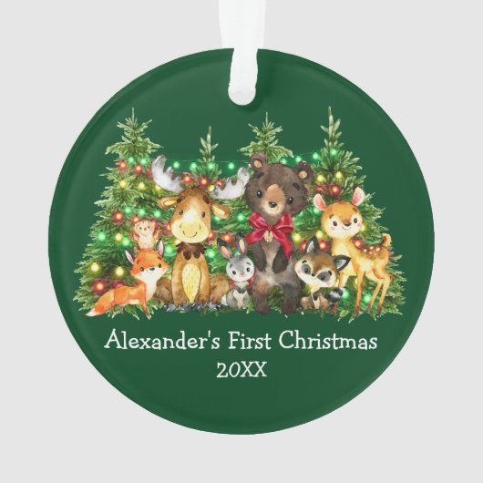 Bébé Première forêt de Noël Animaux Lumières Bow r (dos)