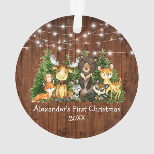 Bébé Première Forêt de Noël Animaux Lumières Rusti (dos)
