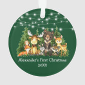Bébé Première forêt de Noël Animaux Lumières Vert (dos)