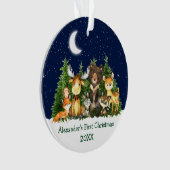 Bébé Première Noël Aquarelle Forêt Animaux (devant)