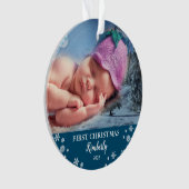 Bébé première photo de Noël flocons de neige (devant)