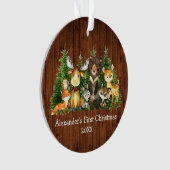 Bébé premiers animaux de Noël rustique - PHOTO RET (devant)