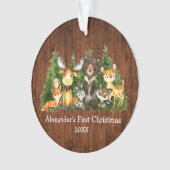 Bébé premiers animaux de Noël rustique - PHOTO RET (devant)