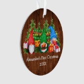 Bébé premiers feux de Noël Gnomes rustique (devant)