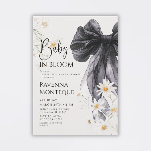 Bébé Préparé en Fleur Faire-Part de Naissance Fleu