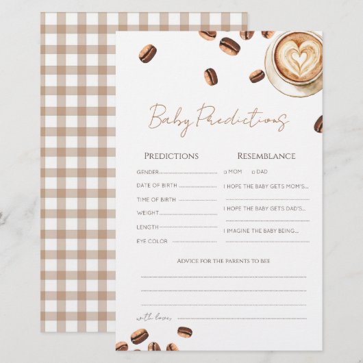 Bébé prépare la carte de prédictions Baby Café (Devant / Derrière)