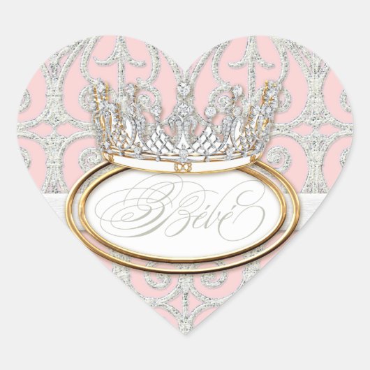 Bébé Princess Crown, Sticker Baby shower fille (Devant)