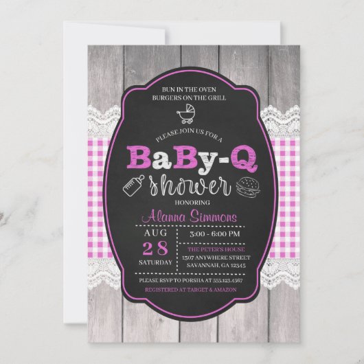 Bébé Q Baby shower BBQ Invitation (Devant)
