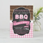 Bébé Q Baby shower Invitation pour fille - rose (Debout devant)