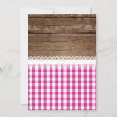 Bébé Q Baby shower Invitation pour fille - Rose fo (Dos)