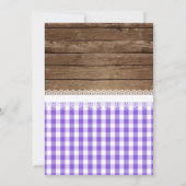 Bébé Q Baby shower Invitation pour fille - Violet (Dos)