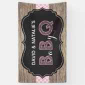 Bébé Q BBQ Baby shower Bannière rose (Vertical)