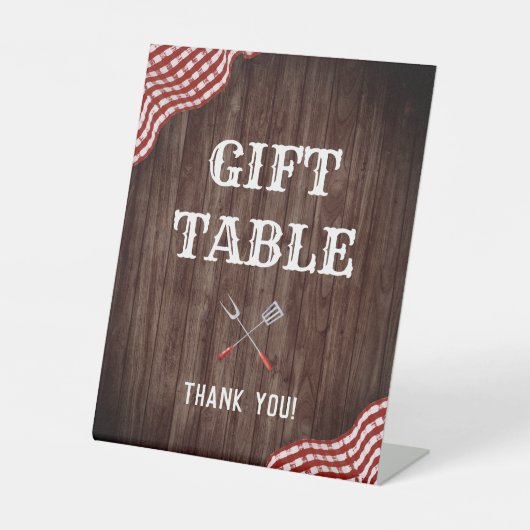 Bébé Q BBQ Baby shower tableau cadeau Signe (Recto)