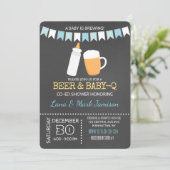 Bébé-Q BBQ Invitation de douche à bières (dos bleu (Debout devant)
