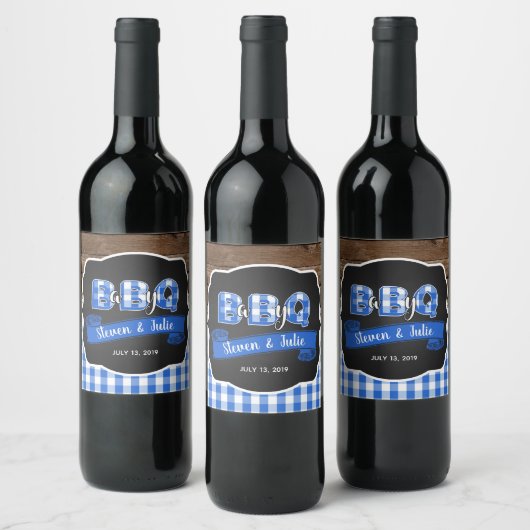 Bébé Q Bouteille de vin Étiquette - Bleu (Bouteilles)