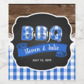 Bébé Q Bouteille de vin Étiquette - Bleu (Étiquettes simples)