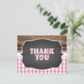 Bébé Q Carte de remerciements - Rose (Debout devant)