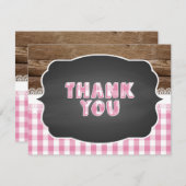 Bébé Q Carte de remerciements - Rose (Devant / Derrière)