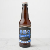 Bébé Q Étiquette bouteille de bière - Bleu (Devant)
