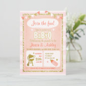 Bébé Q invitation Coed BBQ Baby shower Invitation  (Debout devant)