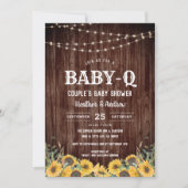 Bébé-Q Jaune BBQ Baby shower de couple Invitation (Devant)