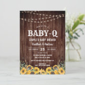 Bébé-Q Jaune BBQ Baby shower de couple Invitation (Debout devant)