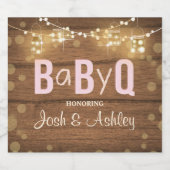 Bébé Q Lit BBQ Baby shower Vin Bouteille Étiquette (Étiquettes simples)