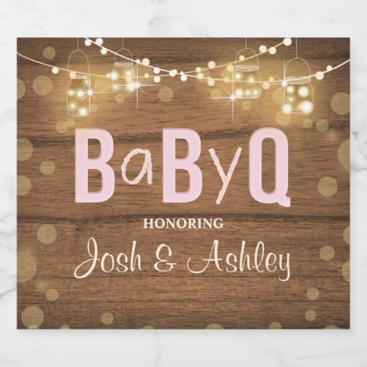 Bébé Q Lit BBQ Baby shower Vin Bouteille Étiquette (Étiquettes simples)