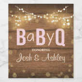 Bébé Q Lit BBQ Baby shower Vin Bouteille Étiquette (Étiquettes simples)