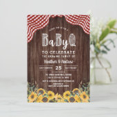 Bébé Q Sunflower BQ Baby shower Invitation (Debout devant)