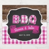 Bébé Q Vin mousseux Étiquette - Rose foncé (Étiquettes simples)