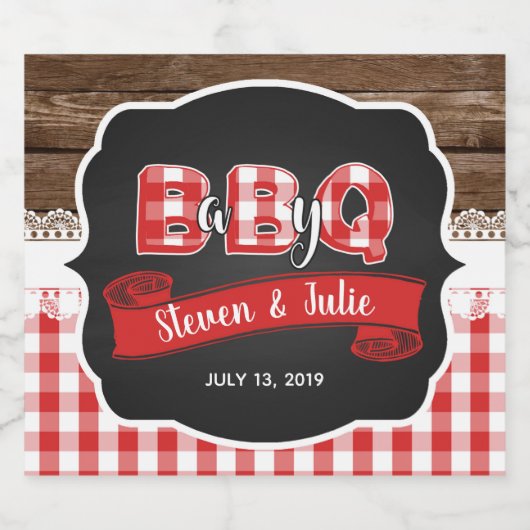 Bébé Q Vin mousseux Étiquette - Rouge (Étiquettes simples)